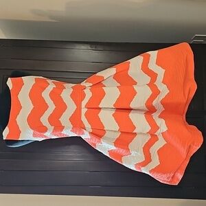 Limited Chevron Dress Orange And White
